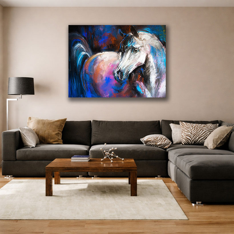 Watercolor Horse Head Canvas