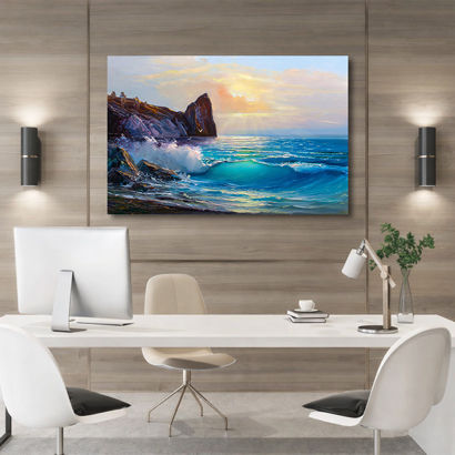 Treeline Sunrise Abstract Framed Canvas