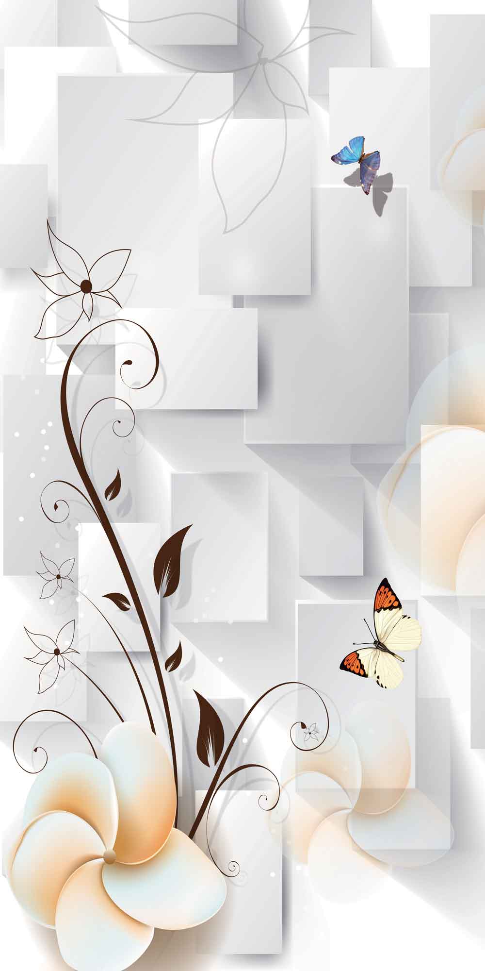 Modern 3D Geometric Pattern Door Wallpaper close-up pattern texture