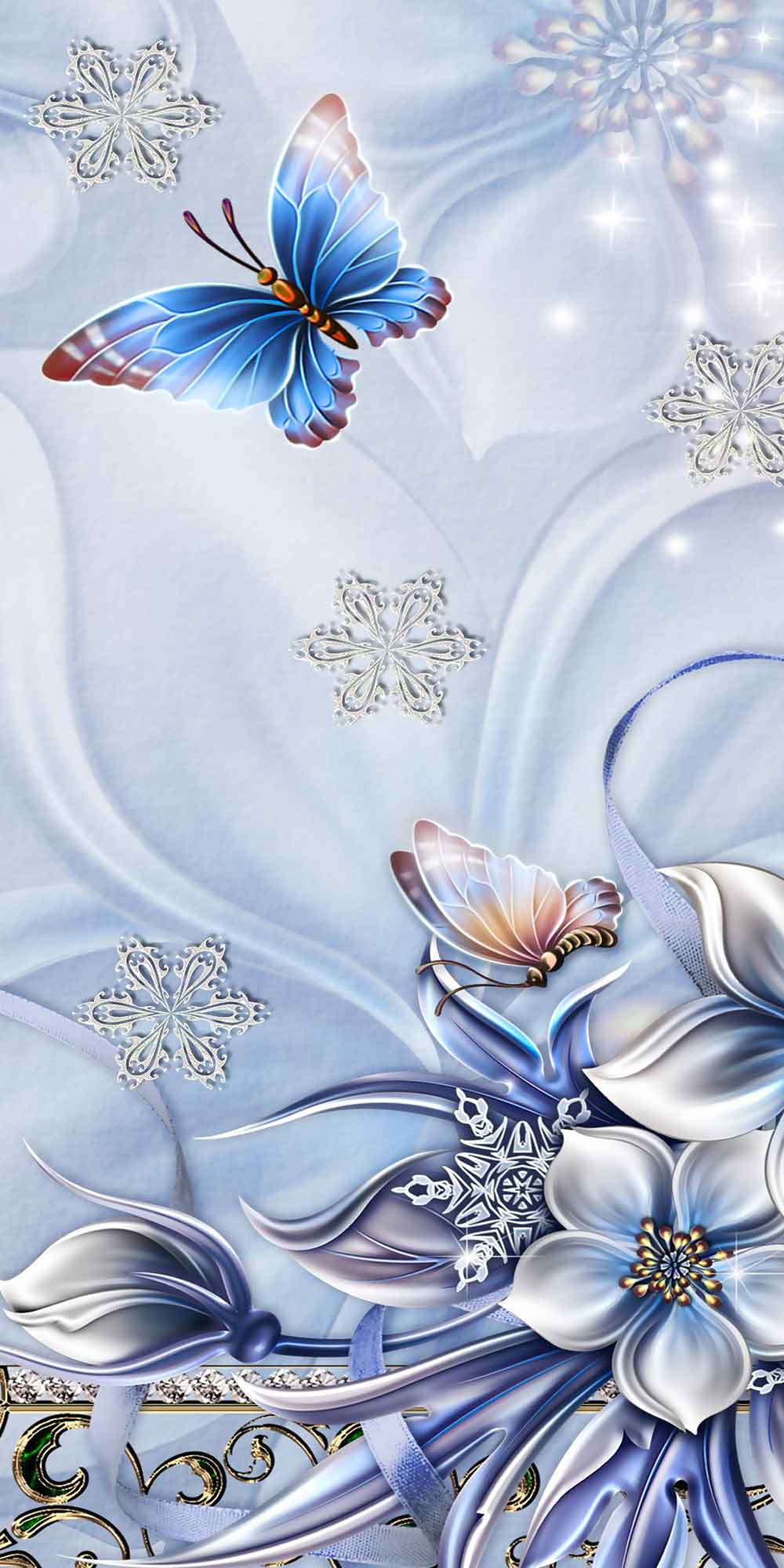 Scenic Mountain Lake View Door Wallpaper close-up pattern texture