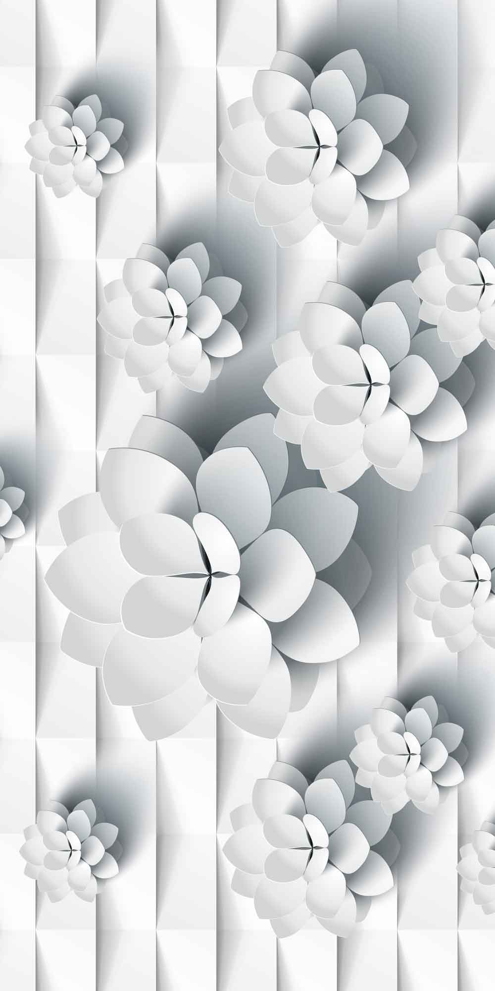 3D Misty Mountain Gorge Door Wallpaper close-up pattern texture