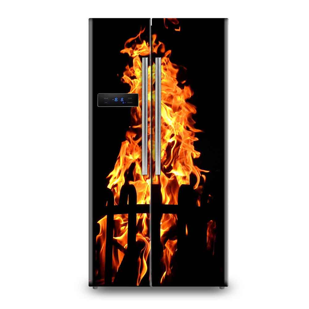 Vibrant Red Floral Fridge Wallpaper Sticker