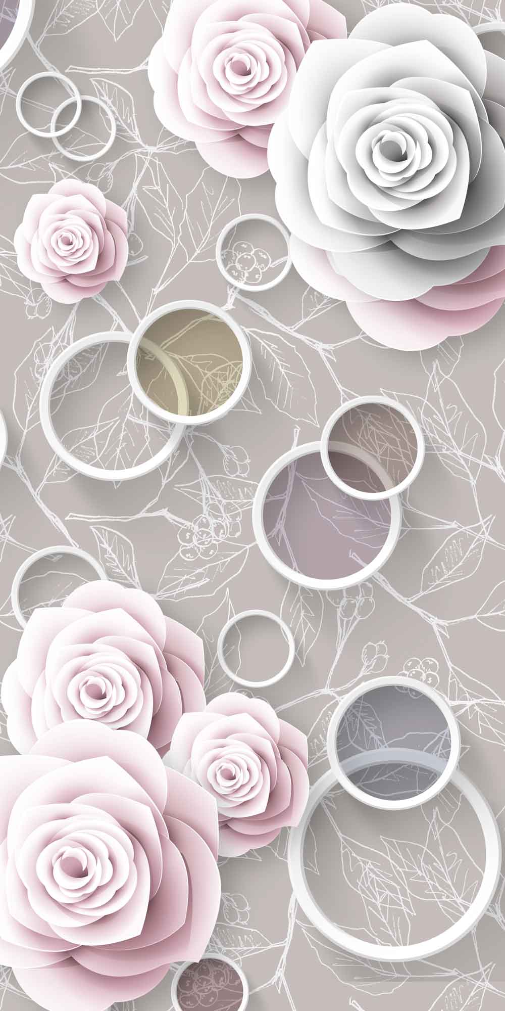 3D Metal Ring Sphere Door Wallpaper close-up pattern texture