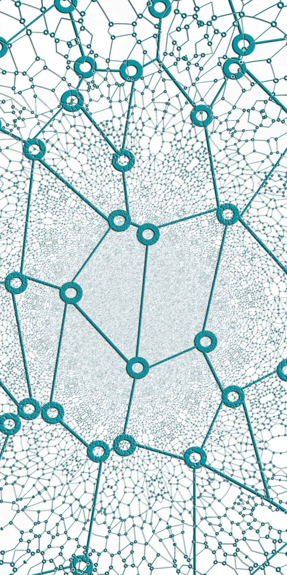 Teal Neural Network Door Wallpaper close-up pattern texture