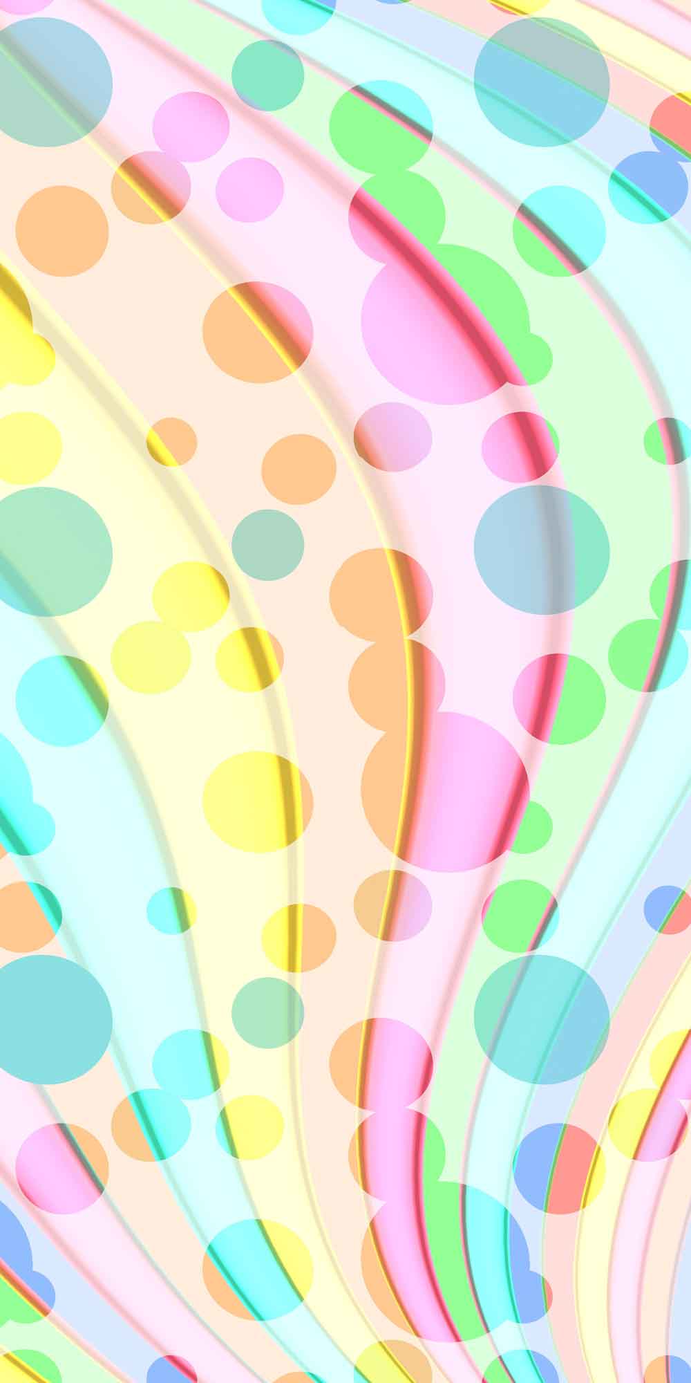 Pastel Abstract Circles & Waves Door Wallpaper close-up pattern texture