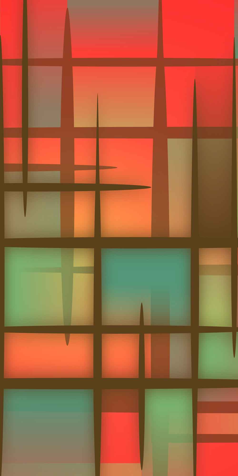 Stained Glass Grid Door Wallpaper close-up pattern texture
