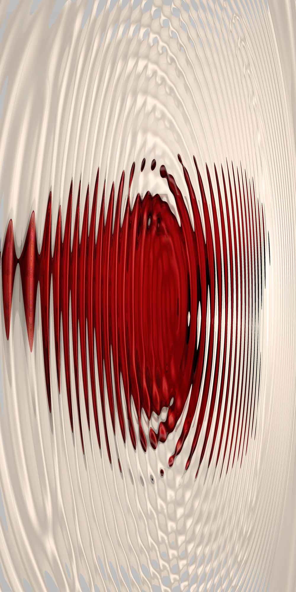3D Red Heart Ripple Door Wallpaper close-up pattern texture