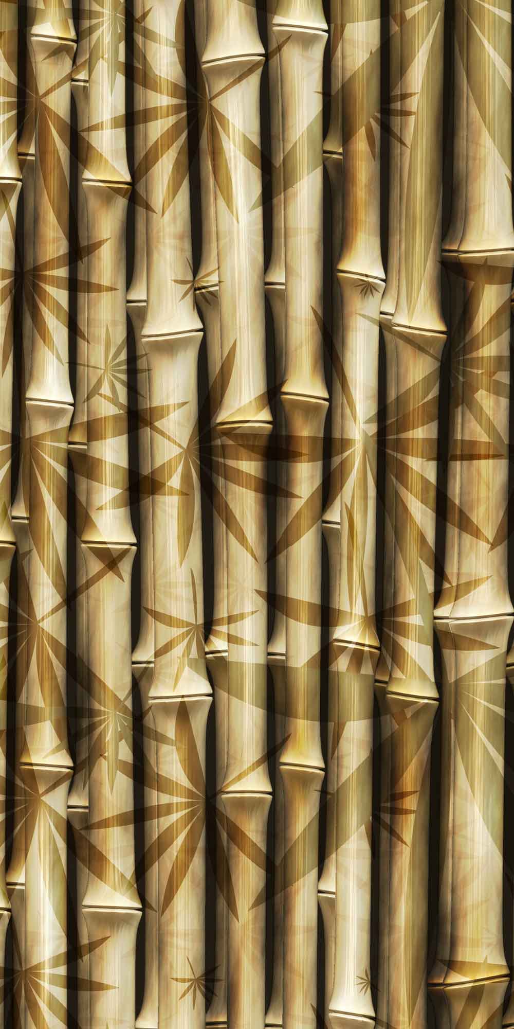 Golden Bamboo Forest Zen Door Wallpaper close-up pattern texture
