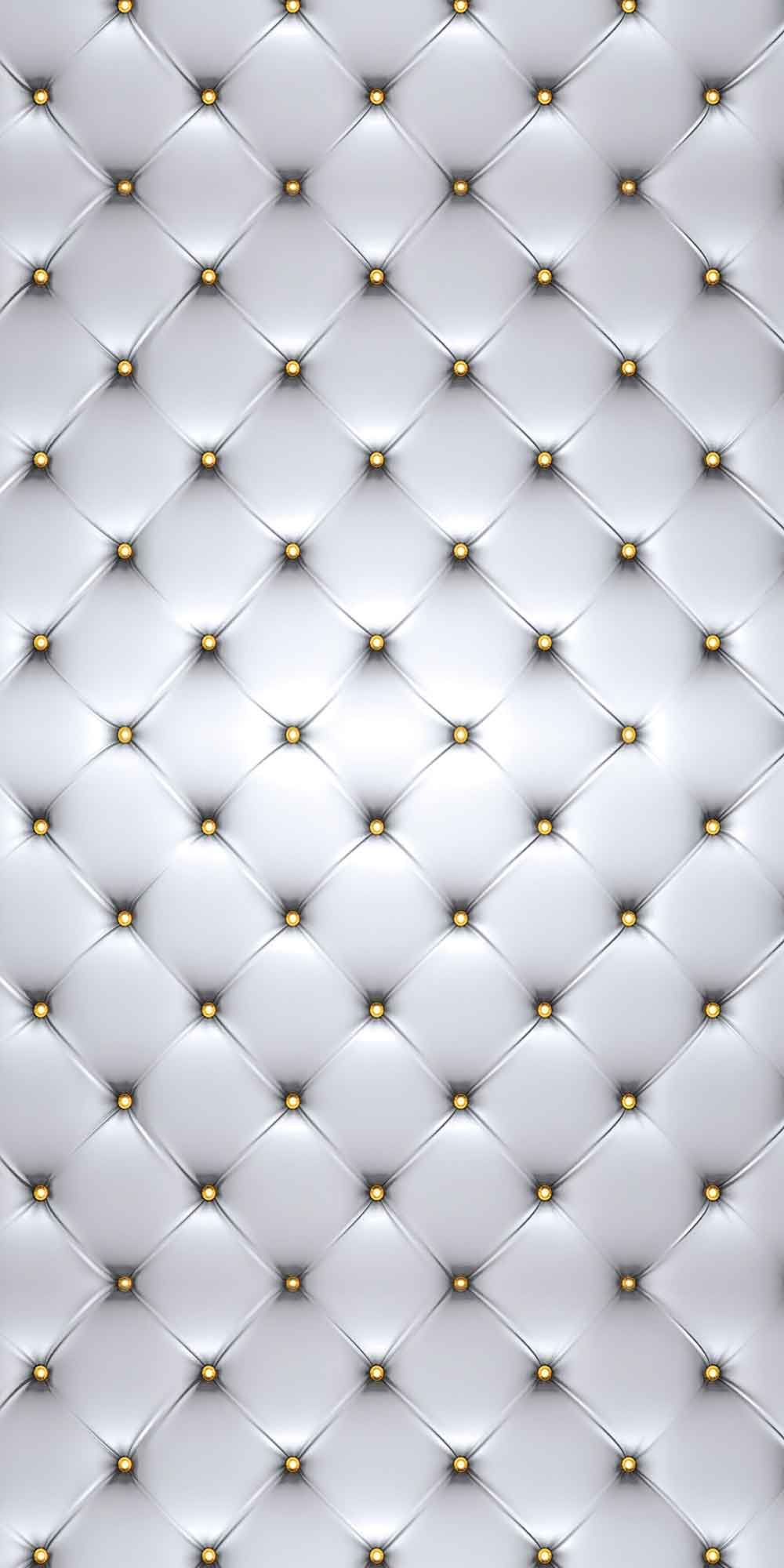 Luxury White Tufted Leather Quilted Door Wallpaper close-up pattern texture