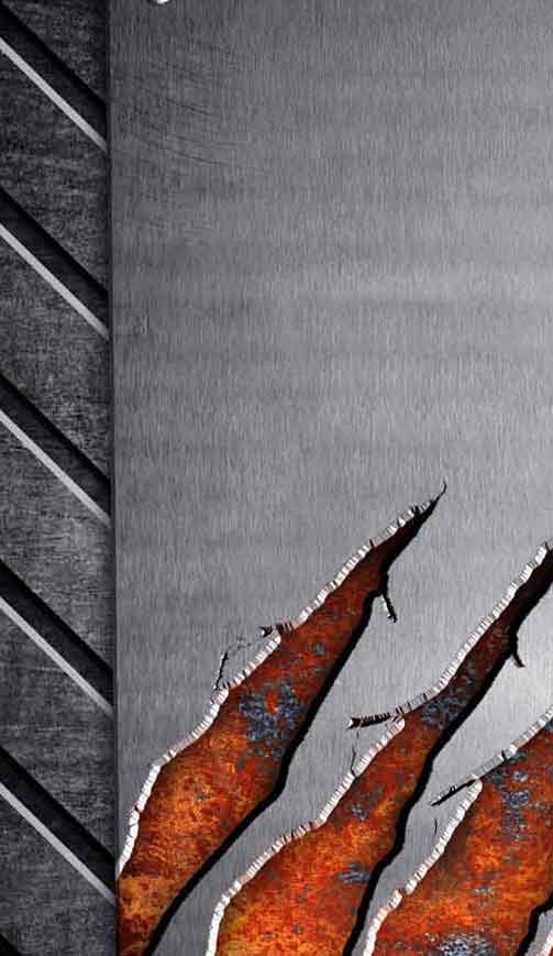 Ripped Metal Rust Claw Marks 3D Door Wallpaper close-up pattern texture
