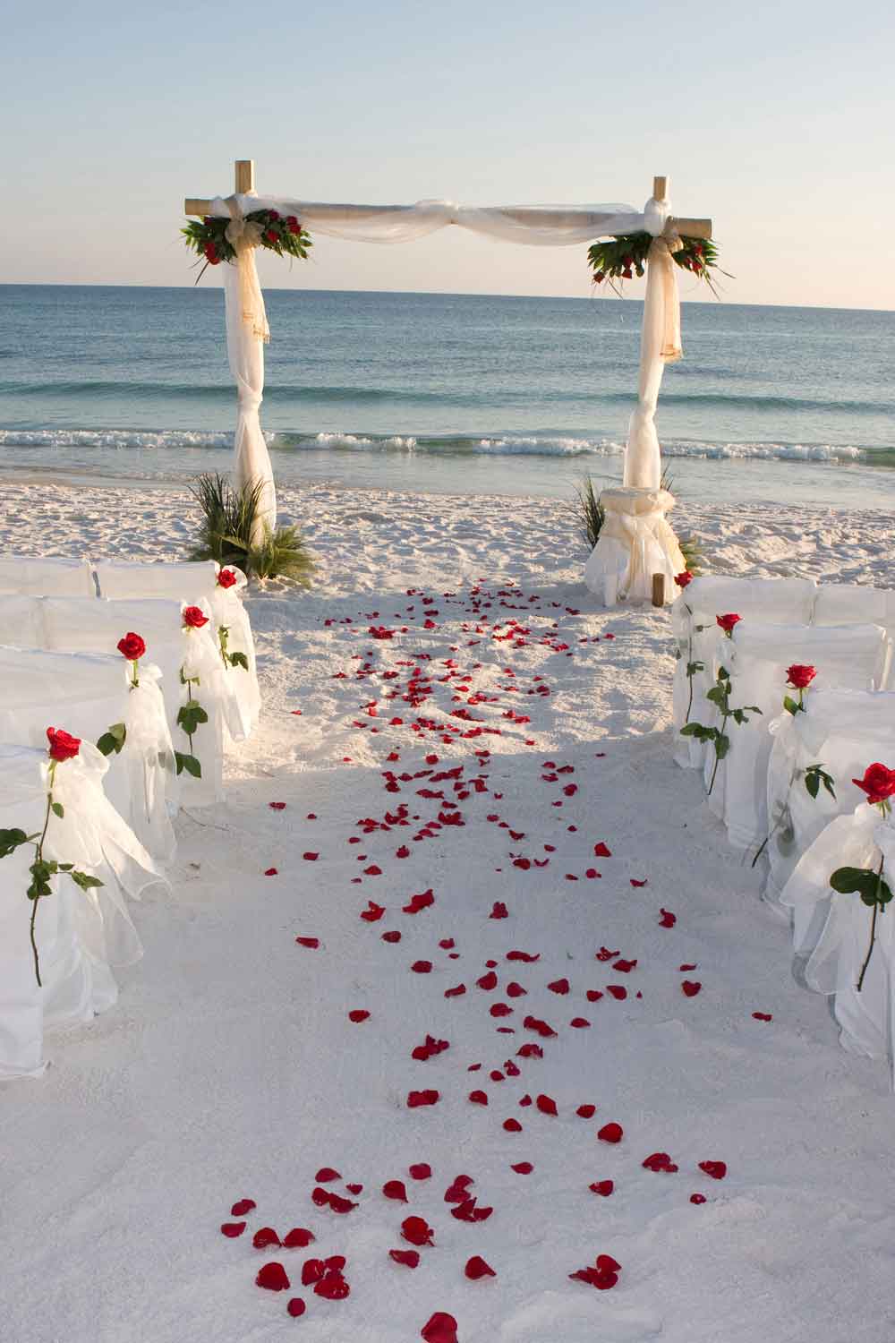 Romantic Beach Wedding Aisle Door Wallpaper close-up pattern texture