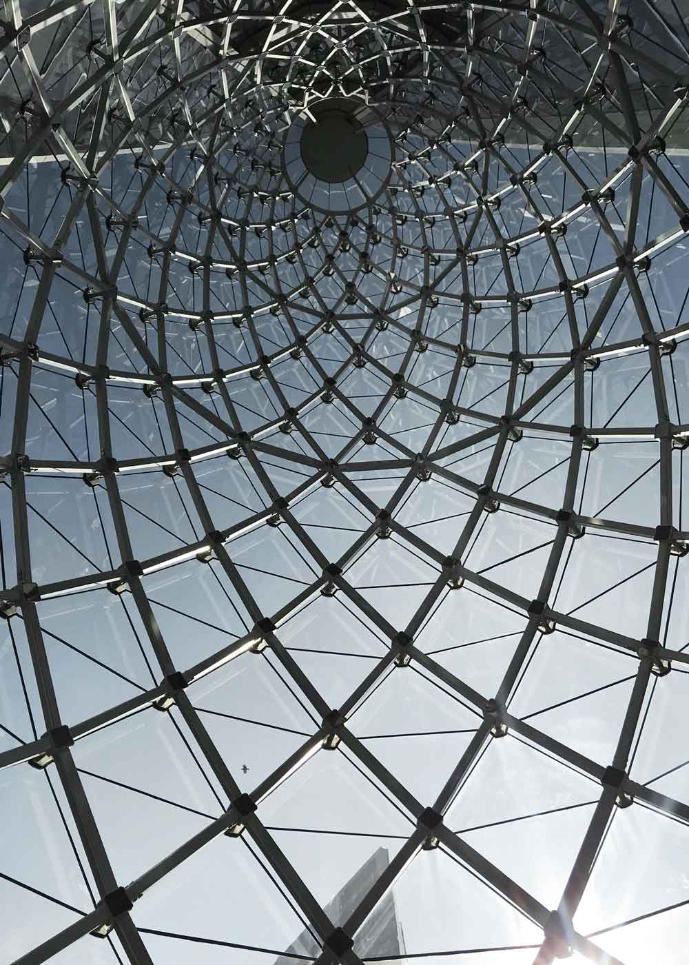 Modern Glass Dome Steel Grid Door Wallpaper close-up pattern texture