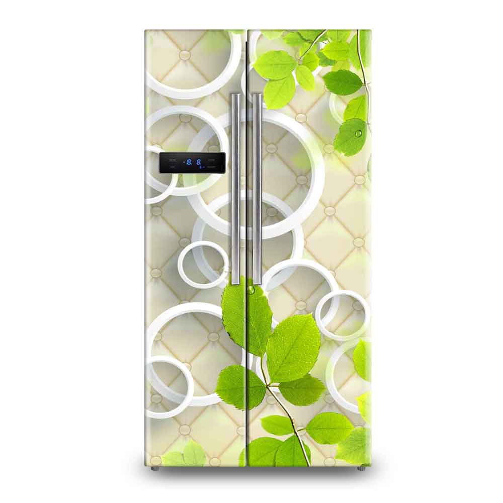 Canvas Groove Retro Pattern Abstract Fridge Sticker Decal Wrap | Vintage Refrigerator Wallpaper