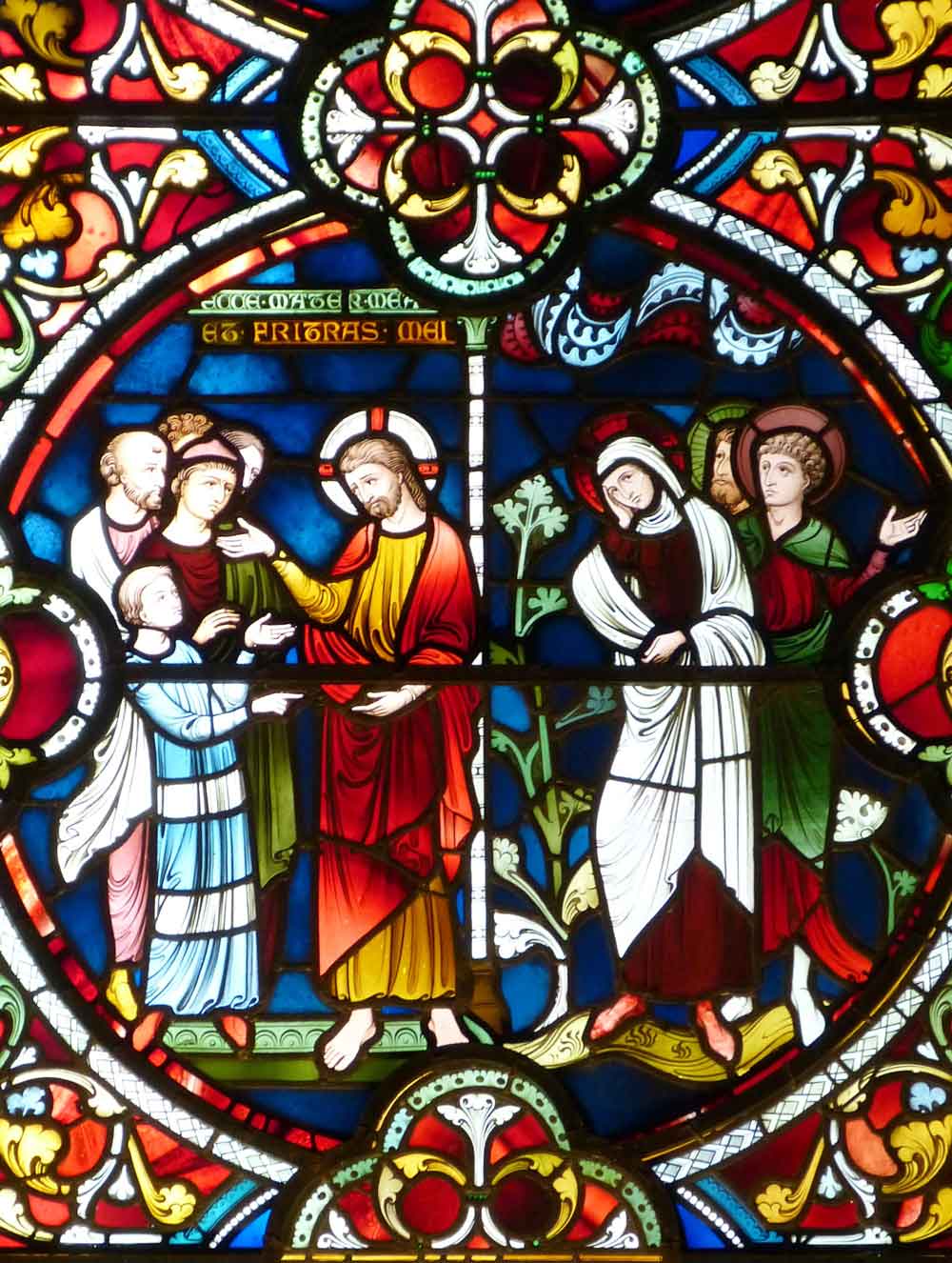 Stained Glass Religious Church Window Door Wallpaper close-up pattern texture