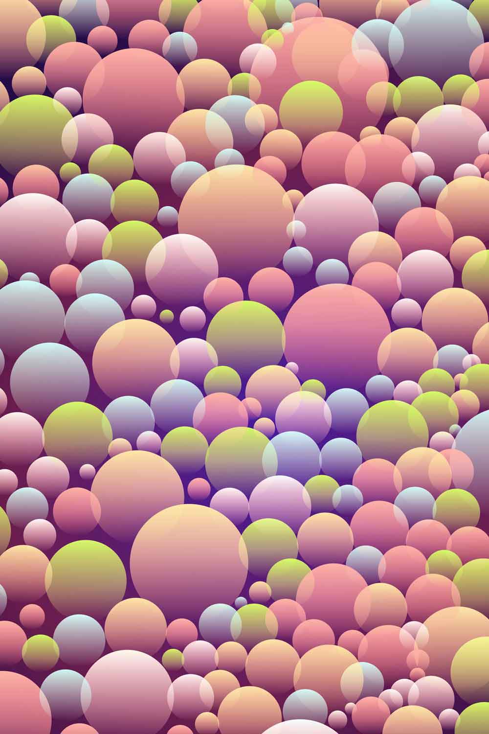 Colourful 3D Bubble Spheres Door Wallpaper close-up pattern texture