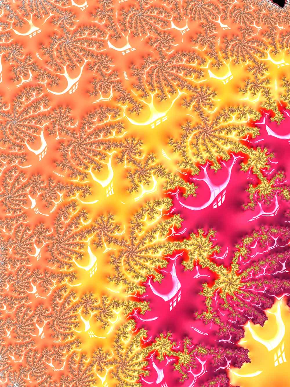 Abstract Fractal Fire Swirl Door Wallpaper close-up pattern texture