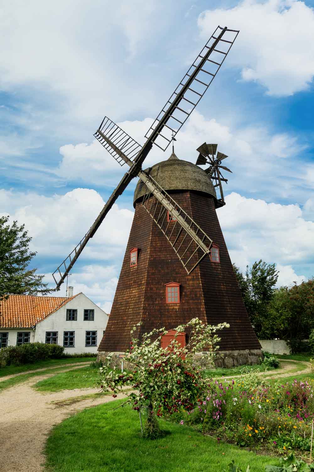 Dutch Windmill Countryside Door Wallpaper close-up pattern texture