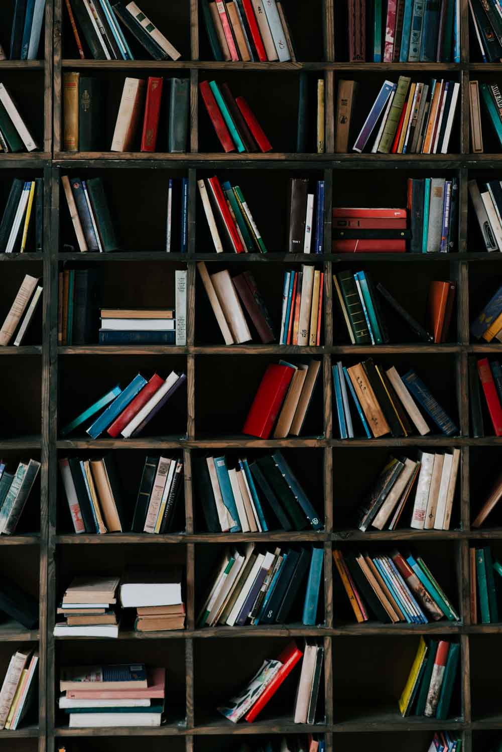 Dark Bookshelf Library Door Wallpaper close-up pattern texture