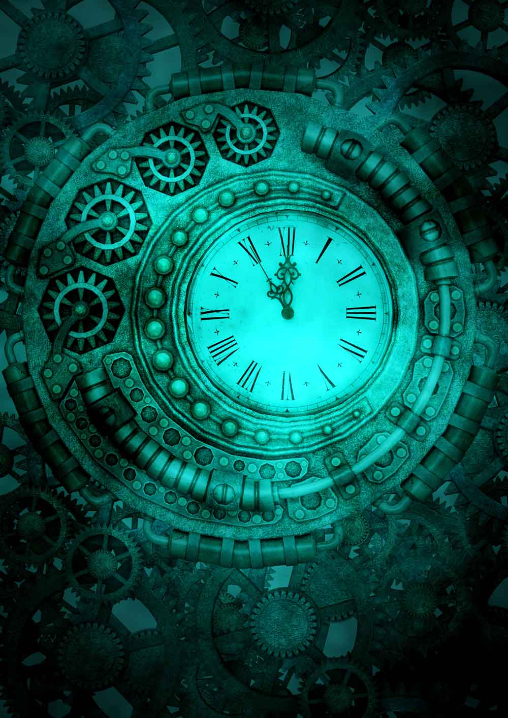 Steampunk Clock Door Wallpaper close-up pattern texture