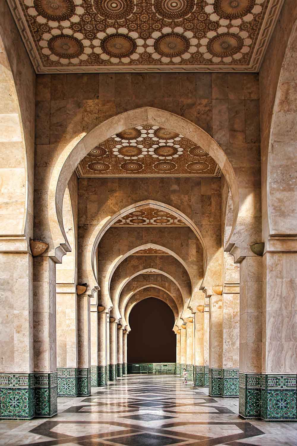 Moroccan Arch Corridor Door Wallpaper close-up pattern texture