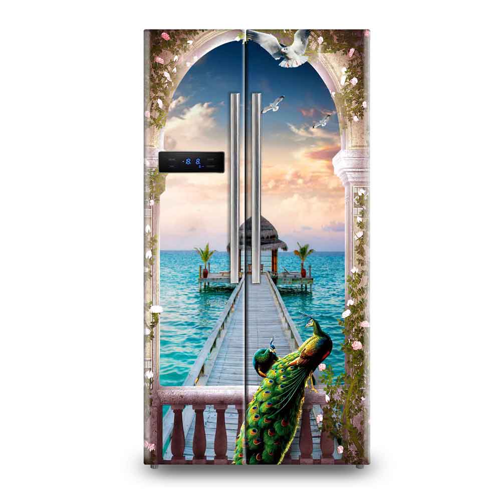 Nature Scenery Fridge Door Stickers - Refreshing Kitchen Decor