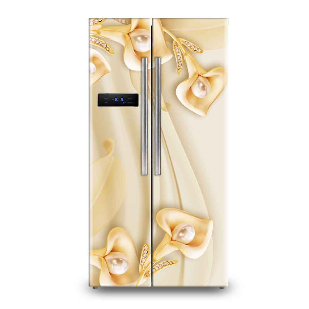 Golden Tulip pearl Fridge Wallpaper - Cozy Kitchen Decals
