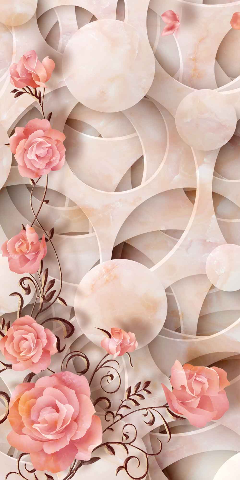 Classical Italian Courtyard Door Wallpaper close-up pattern texture