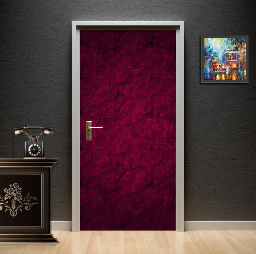Minimalist Abstract Geometric Facets Door Wallpaper installed on a study door