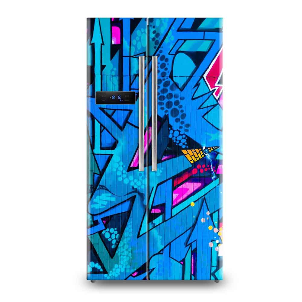 Whimsical Autumn Sparrow Branch Vinyl Fridge Wallpaper Sticker - Nature Appliance Wrap