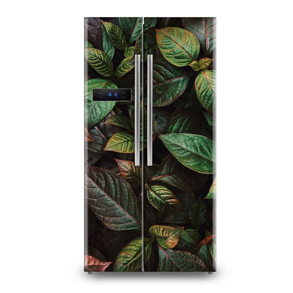 Dramatic Dark Botanical Red Peony Vinyl Fridge Wallpaper Sticker - Luxury Appliance Wrap