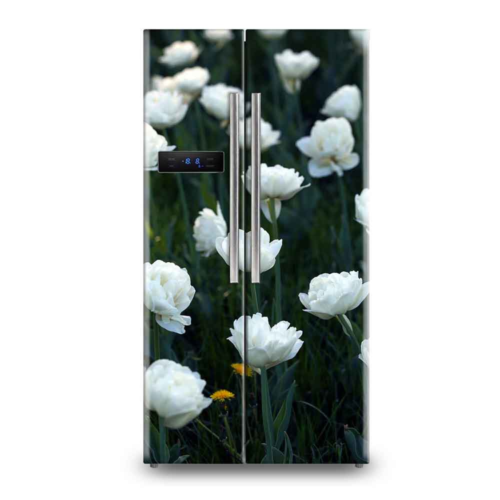 Zen Bamboo Stalks Vinyl Fridge Wallpaper Sticker - Calm Nature Appliance Wrap
