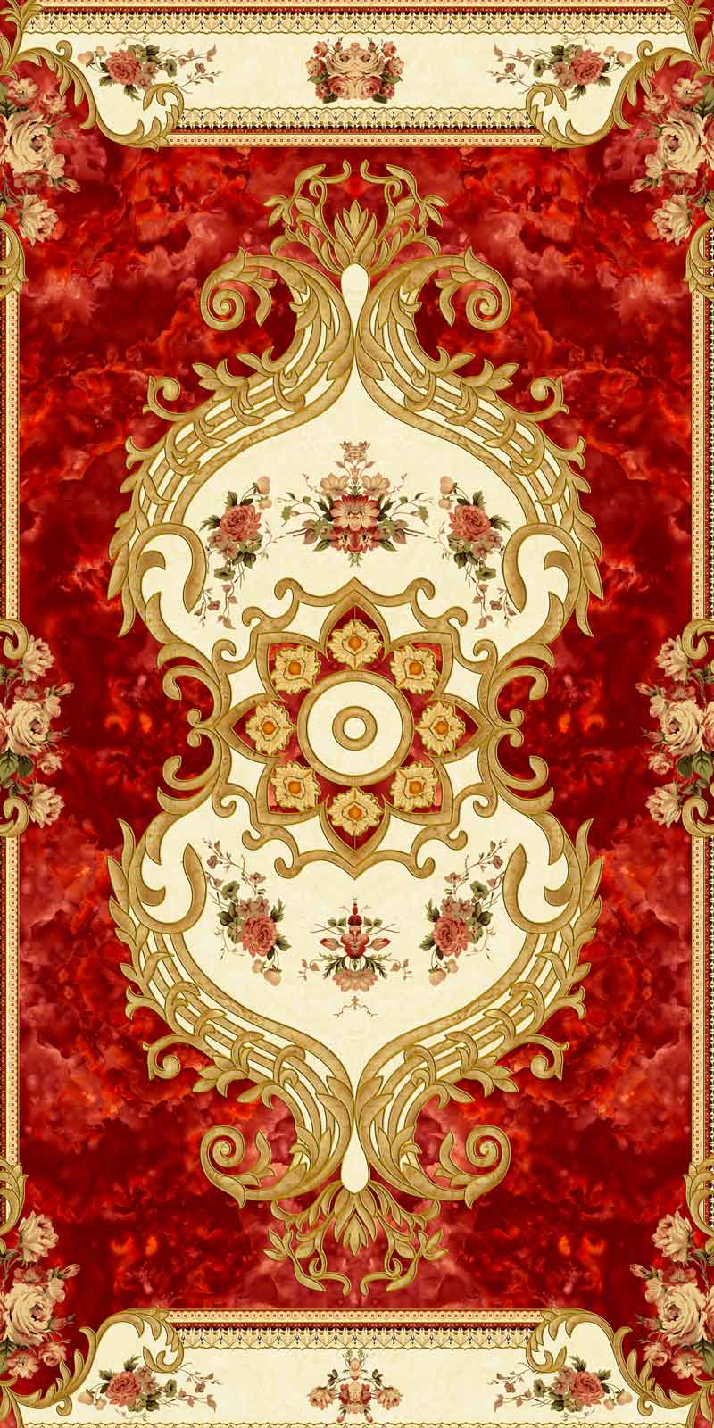 Classic European Cobblestone Street Door Wallpaper close-up pattern texture