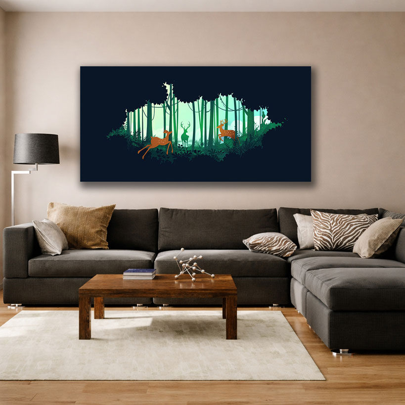 Abstract Colorful Running Horse Canvas – view 2