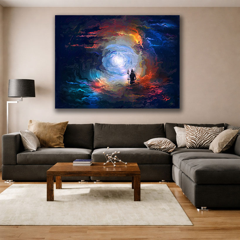 Divine Shiv Parvati Canvas Painting for Home – view 2