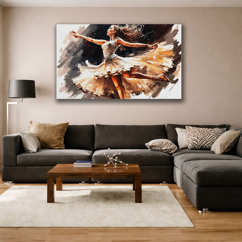 Passionate Couple Abstract Canvas Painting - Home Decor — image 2 of 4