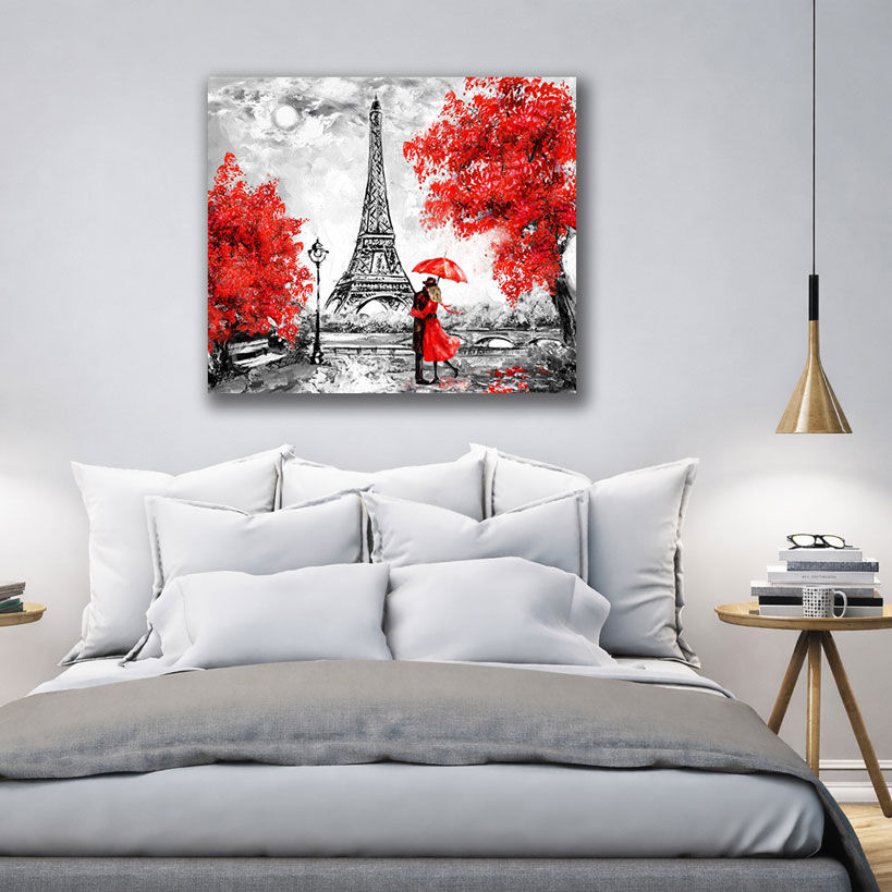 Crimson Autumn Path Canvas Painting – view 2