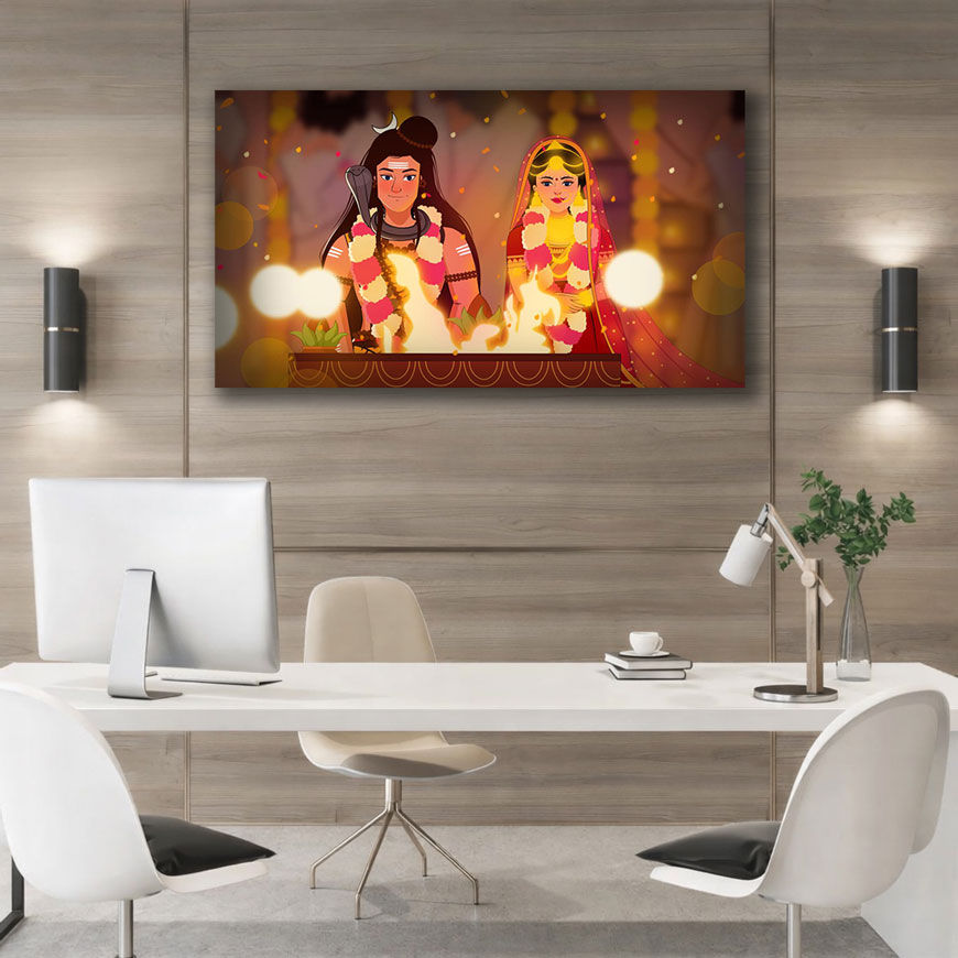 Abstract Shiva on Canvas Painting – view 2