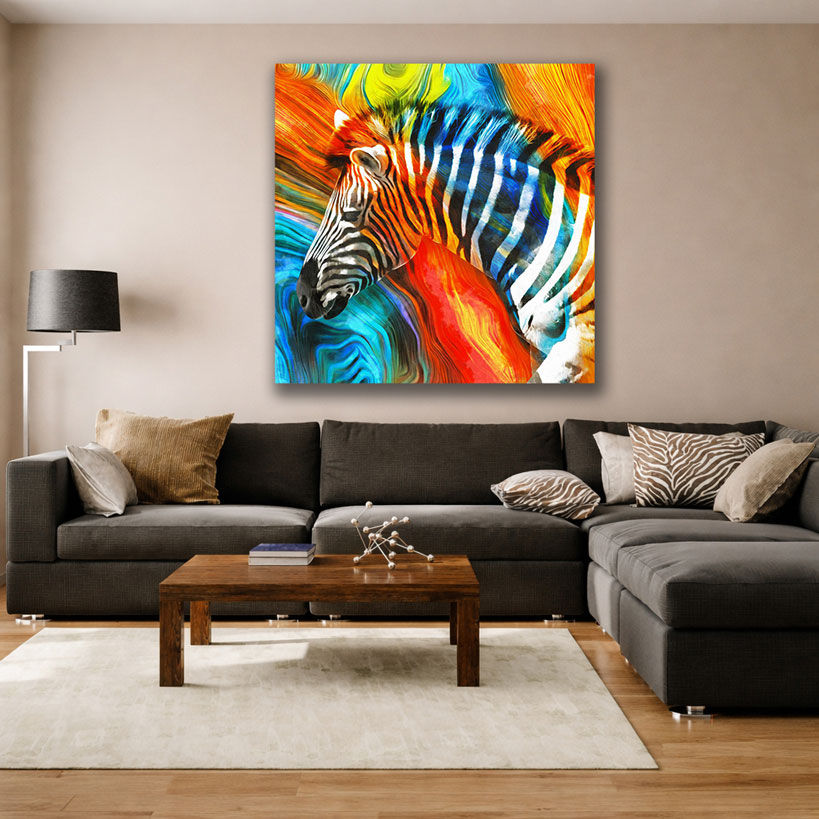Black and White Elephant Family Canvas – view 2