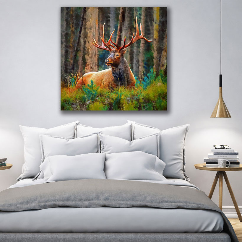 Monochrome Lion Profile Wall Canvas – view 2