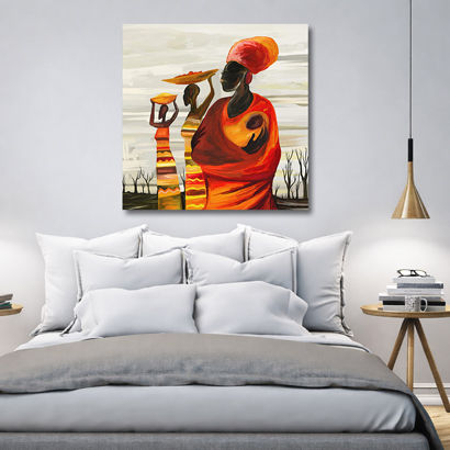 Monochromatic Tribal Canvas Wall Art – view 3