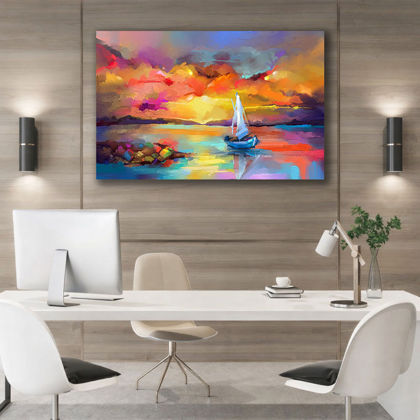 Serene Horizon Canvas Wall Art for Office — image 2 of 4