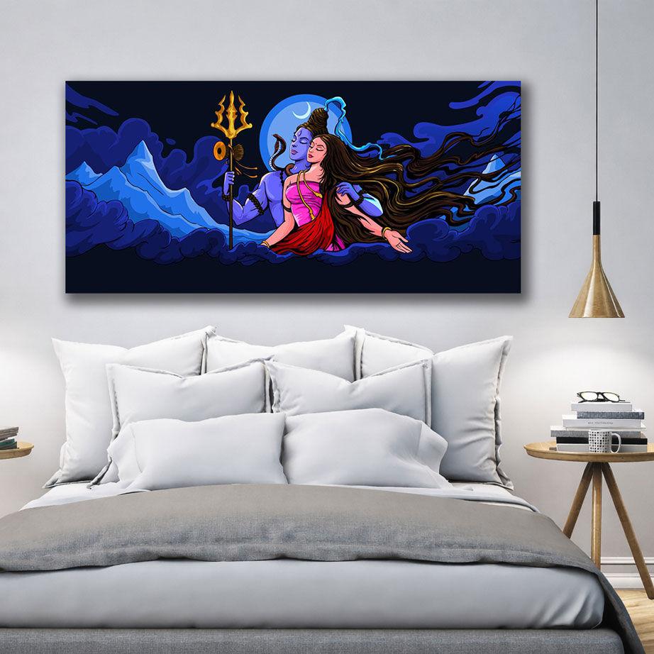 Framed Canvas Prints: Shiv Parvati Blessing – view 2