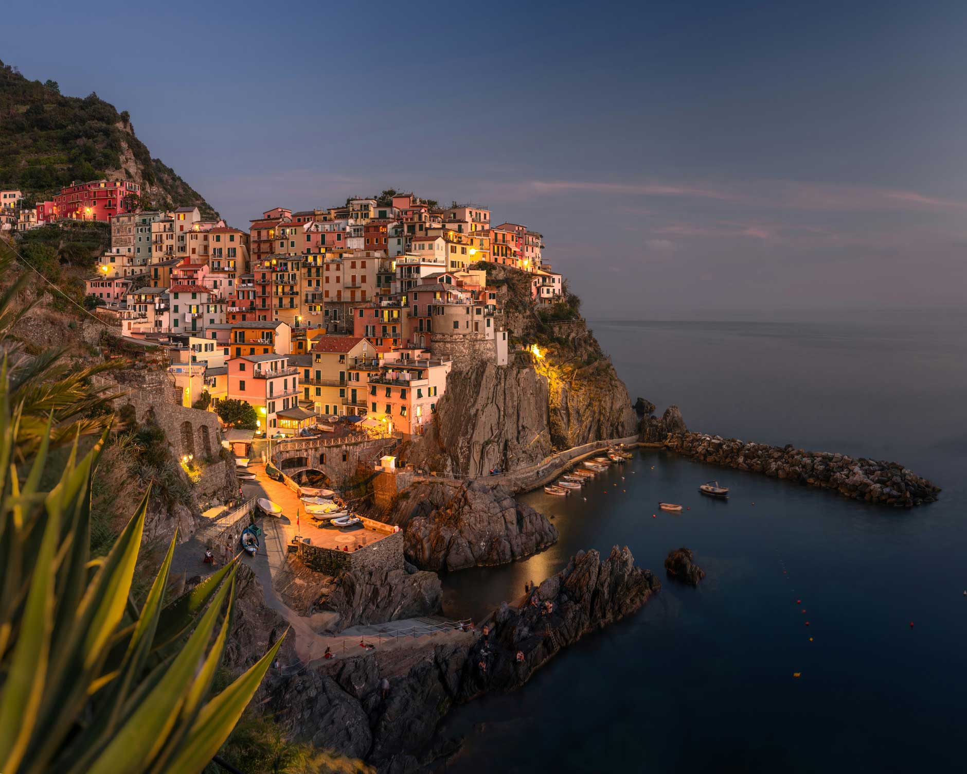 Manarola Cinque Terre Coastal Twilight Wallpaper Mural — image 2 of 2
