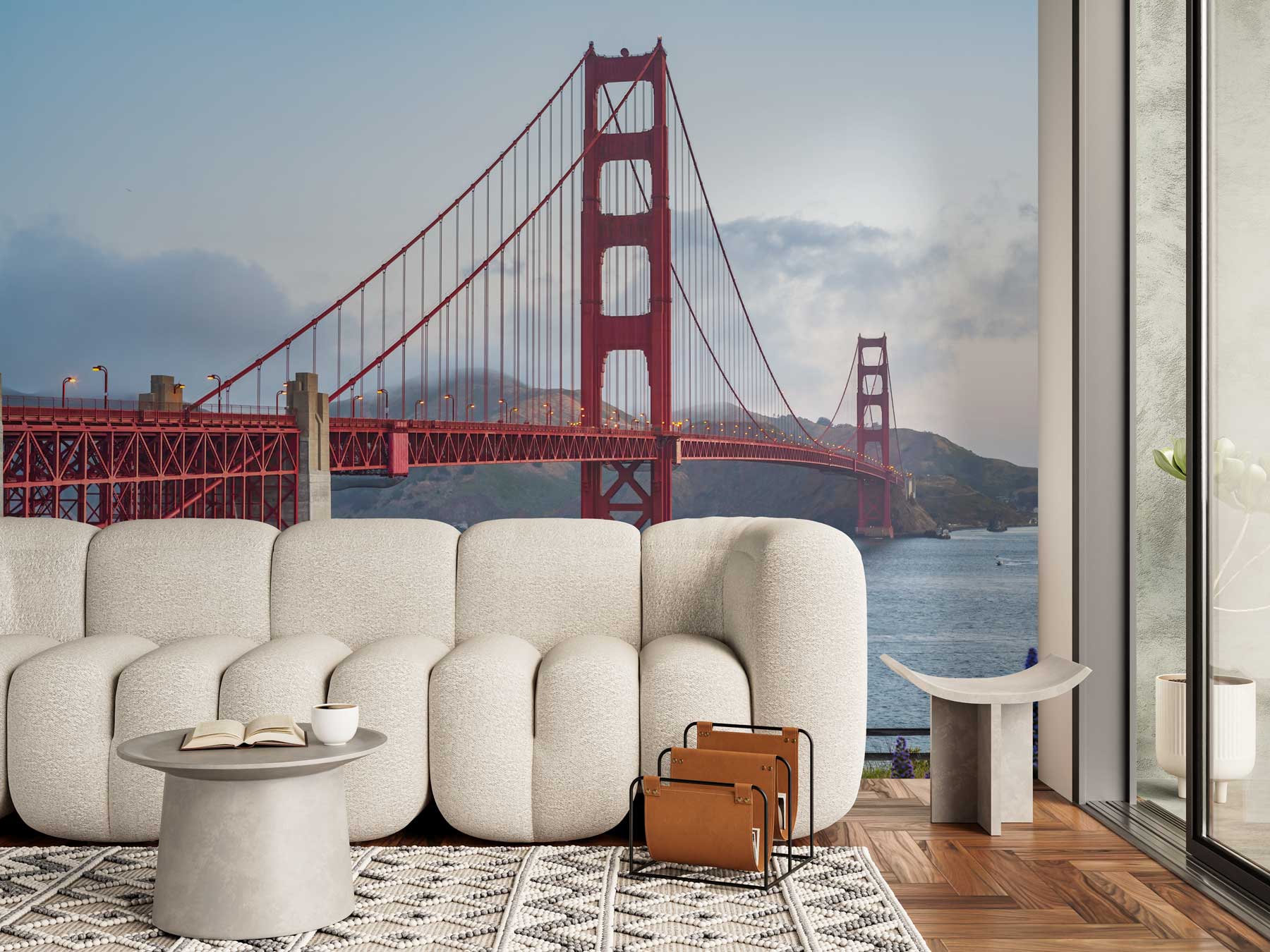 Golden Gate Bridge at Dusk Scenic Landscape Wallpaper Mural
