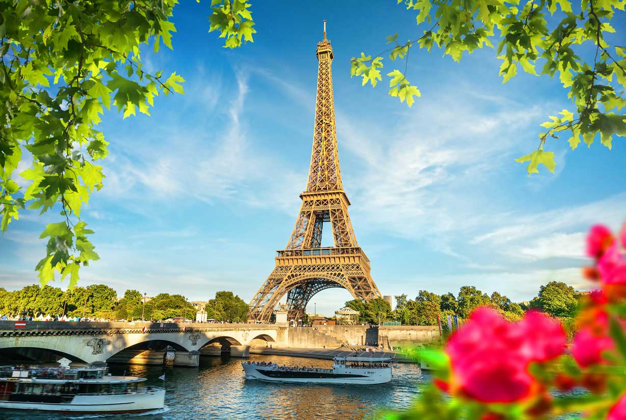 Paris Eiffel Tower & River Seine Peel and Stick Wallpaper Mural — image 2 of 2