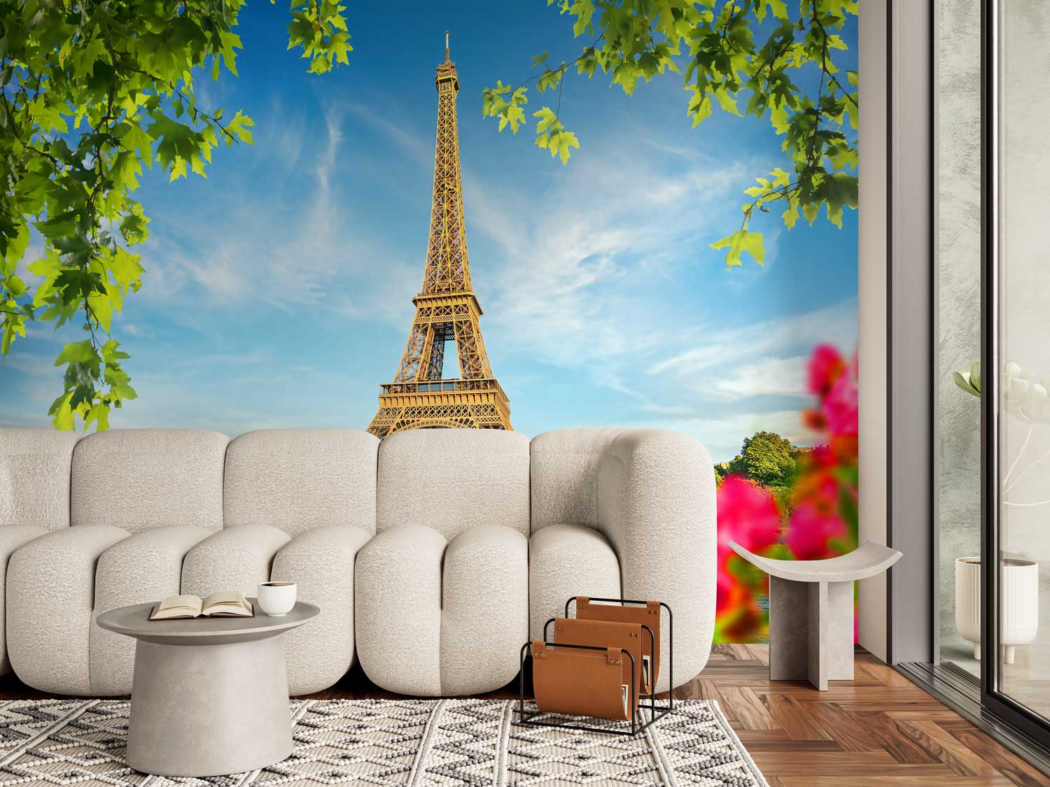 Paris Eiffel Tower & River Seine Peel and Stick Wallpaper Mural