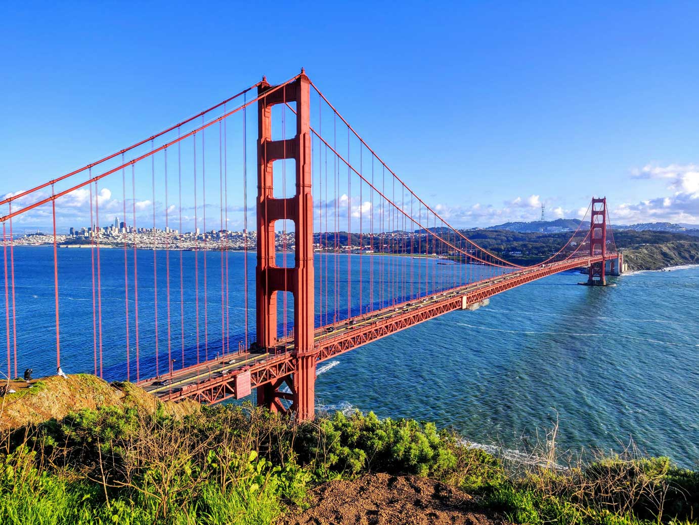 Sunny San Francisco Golden Gate Bridge Coastal Wall Mural — image 2 of 2