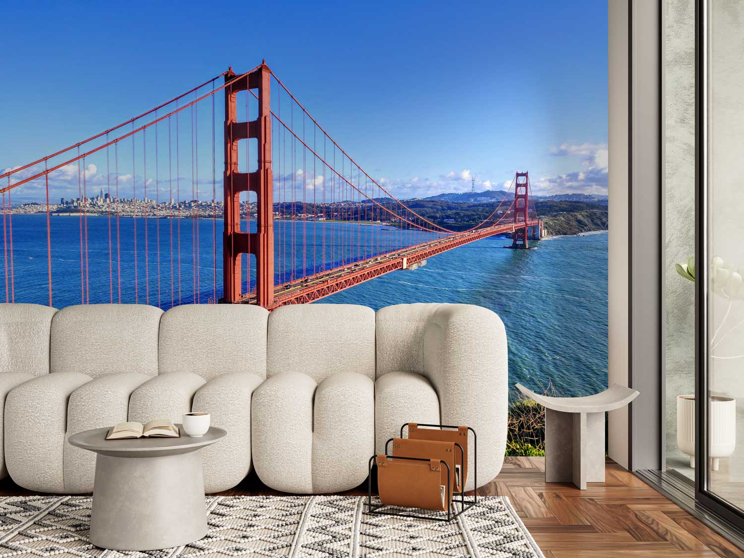 Sunny San Francisco Golden Gate Bridge Coastal Wall Mural