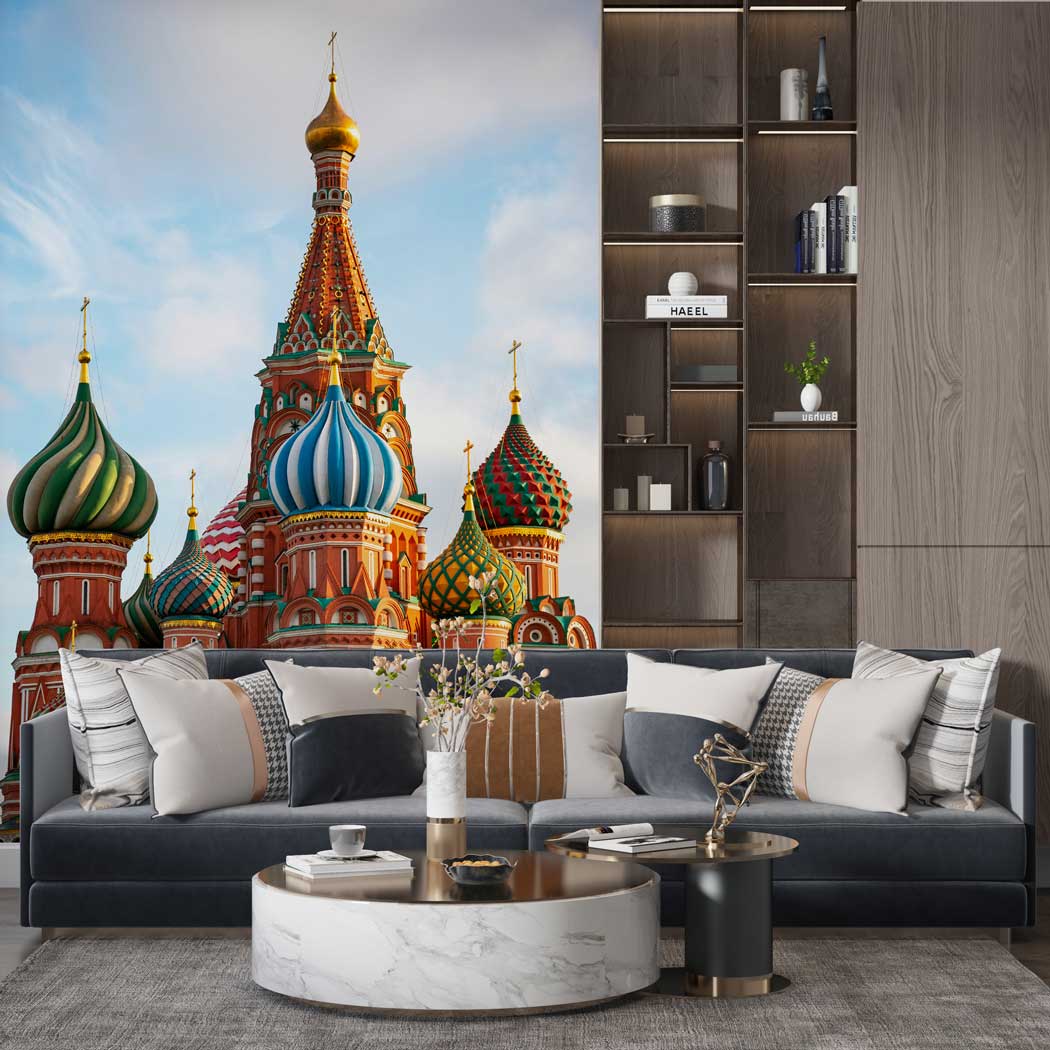 Moscow Saint Basil's Cathedral Domes Canvas Wall Art Mural