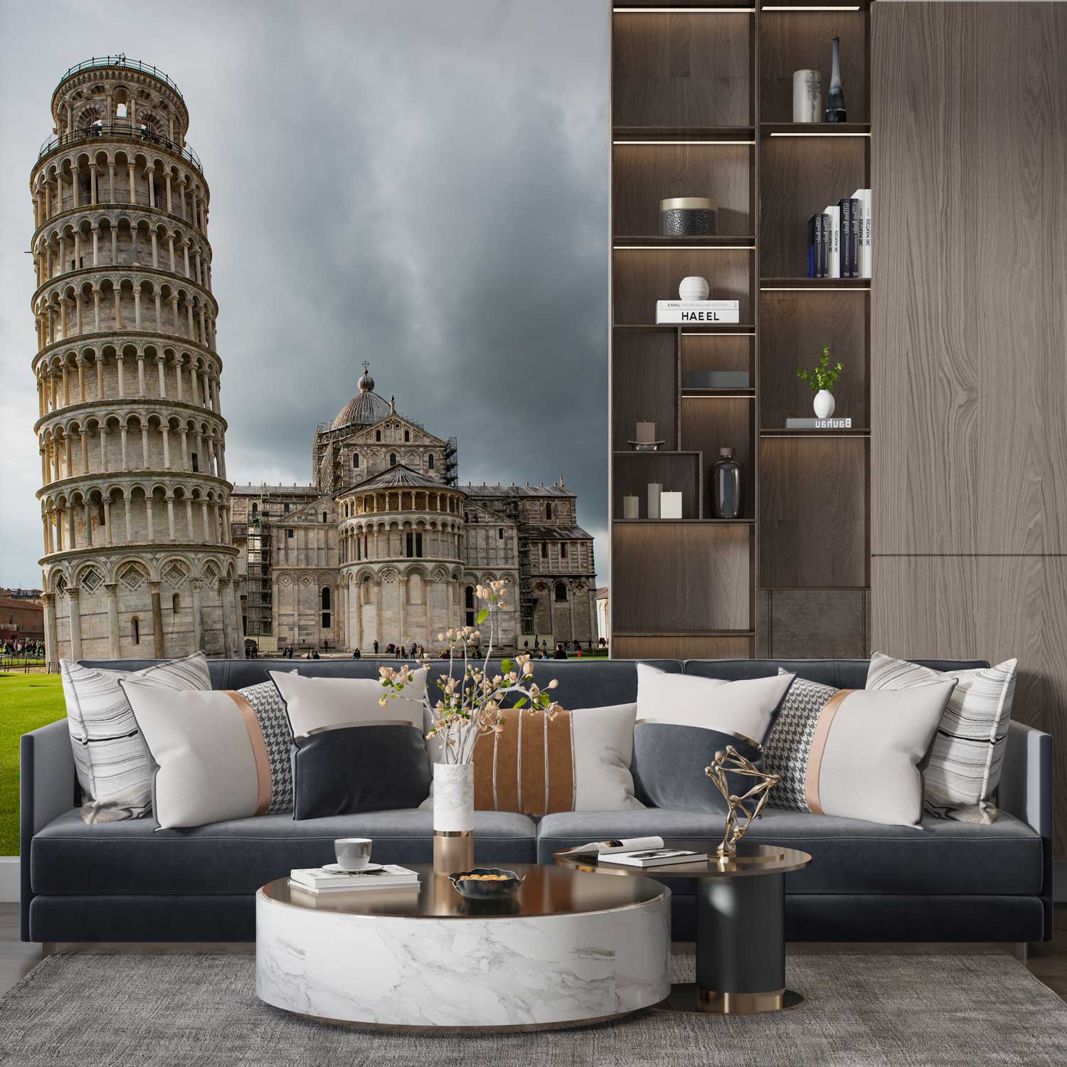 Leaning Tower of Pisa & Duomo Cathedral Scenic Wall Art Print